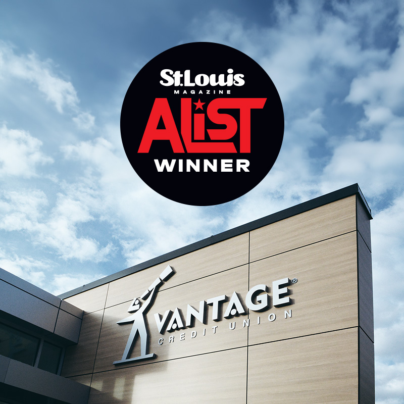 Vantage Crediut Union branch with A-List badge
