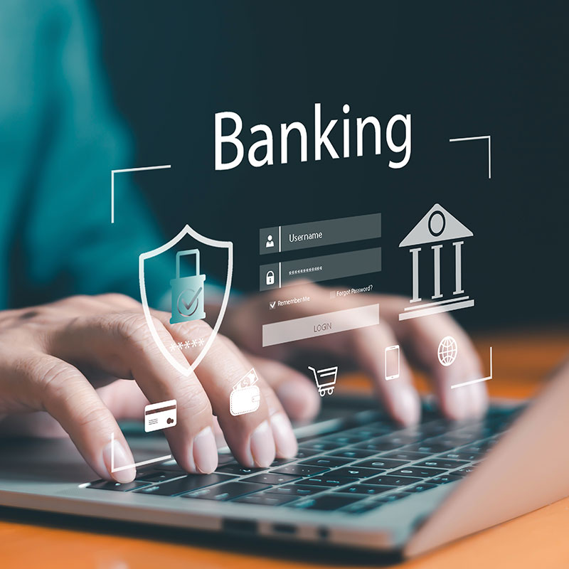 Member logging into digital banking on laptop