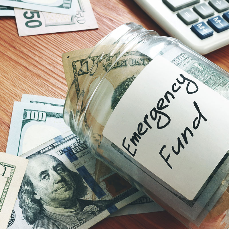 A jar of emergency fund money