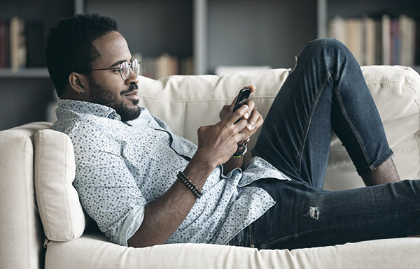 relaxed man on the couch