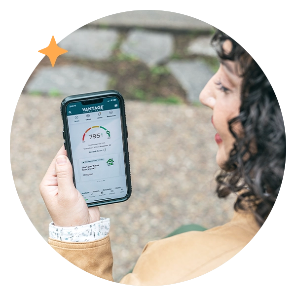 Member reviewing credit score in digital banking app