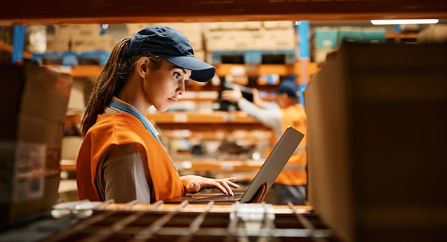 Employee working in warehouse