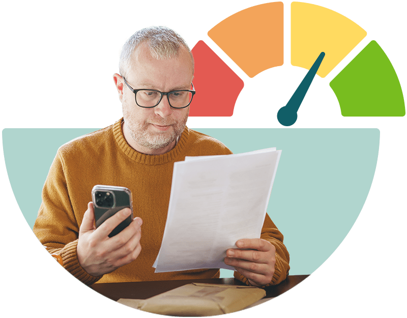 A man reviewing his credit score