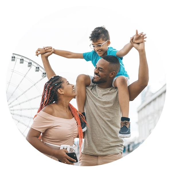 A family at a carnival