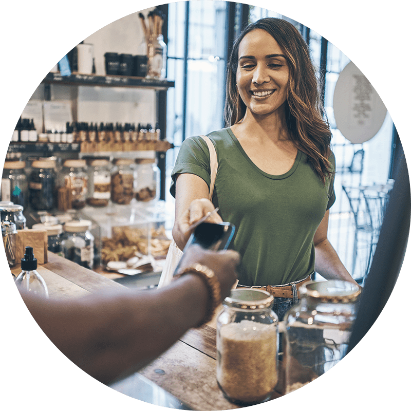 A woman making a purchase