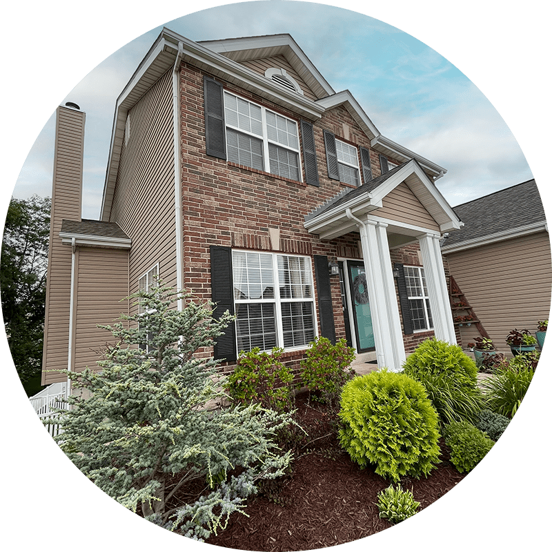 The outside of a brick house