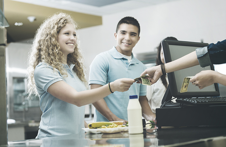 students buying lunch teen accounts