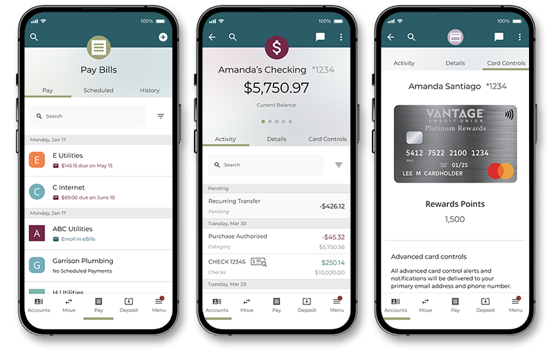 Vantage Digital Banking App Screenshots of Vantage Digital Banking App